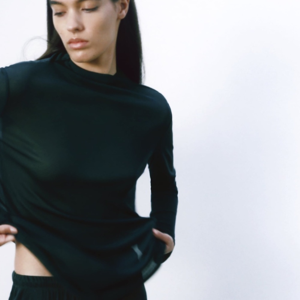 Zara Sheer Green Tunic